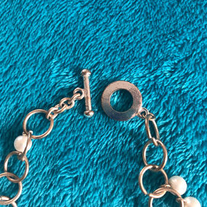 Jewelry - Silver Loop Chain Bracelet with Dangling Pearls Jewelry - Silver Loop Chain Bracelet with Dangling Pearls
